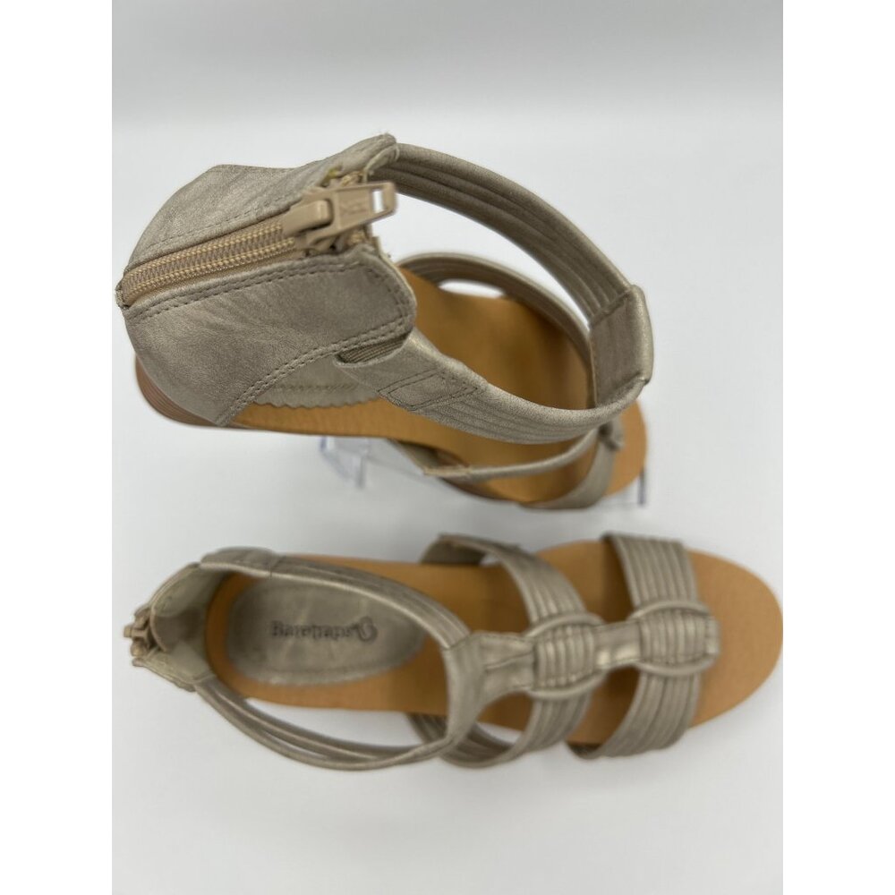 Baretraps Women's Strappy Stetchy Wedge Sandals Size 8M Gray Metallic - Picture 5 of 8